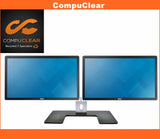 2 x Dell P 2214 H - 22" Widescreen Full HD IPS Monitors with Dell MDS 14 Stand - Grade A with Cables